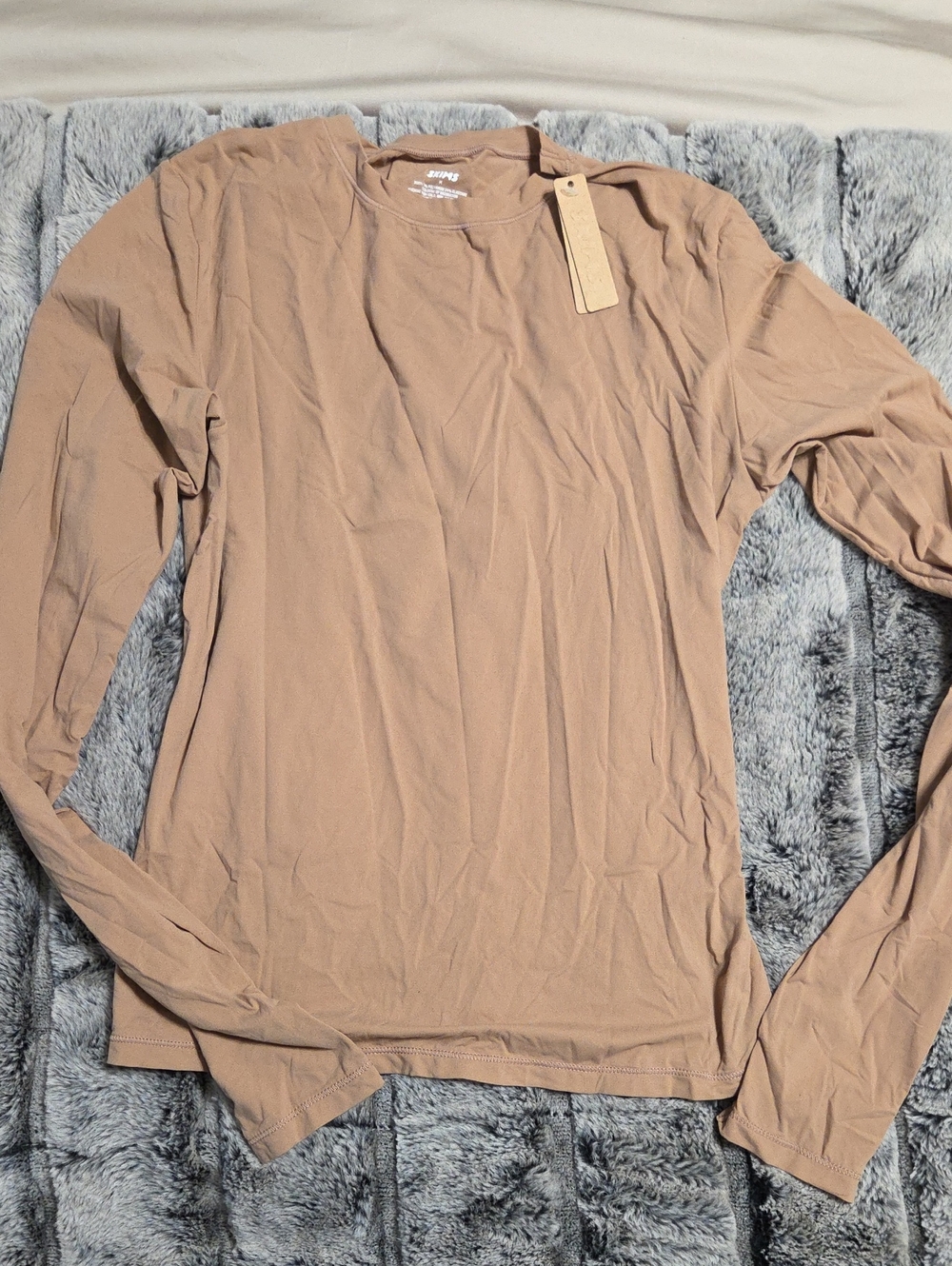SKIMS Long Sleeve Crew in Sienna